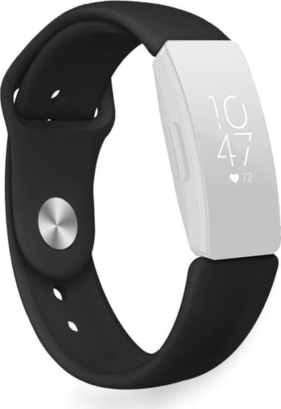 By Qubix - Compatible Fitbit bandje - Geschikt voor fitbit Inspire 1 / HR / Ace 2 siliconen bandje - Maat: Large - Zwart
