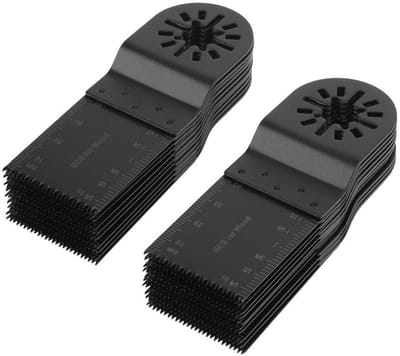 Dailygoods- Zaagblad Set van 20 - Oscillerend Multifunctioneel - Superieure Slijtvastheid - Geïntegreerde Dieptemarkeringen - Metaalkleur - 180 Dagen Tevredenheidsgarantie - Zaagbladen