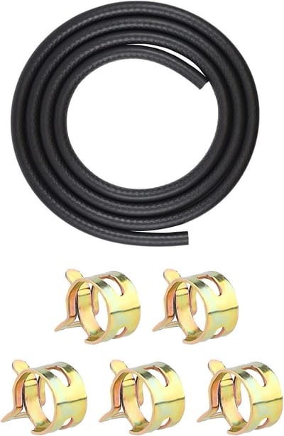 Brandstofleiding Ø 4mm met 5 Slangklemmen - Gereedschapset voor Motor - Auto Tractor - Kleine Motoren
