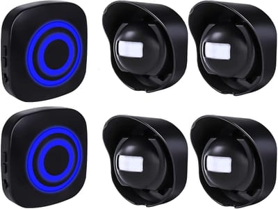 Draadloos Alarmsysteem Set met 4 Bewegingsmelders en 2 Plug-in Ontvangers