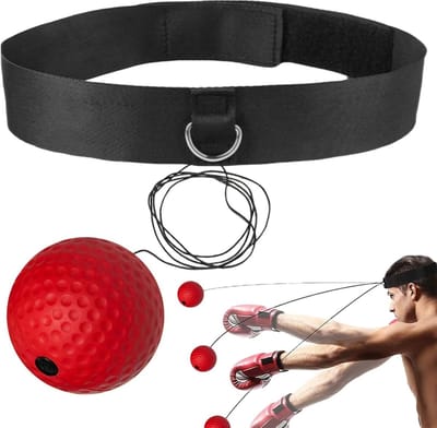Boksen Reflex Bal - Training Bal Hoofdband - Verbeteren Coördinatie - Lichtgewicht Ontwerp - 54 g - Rood