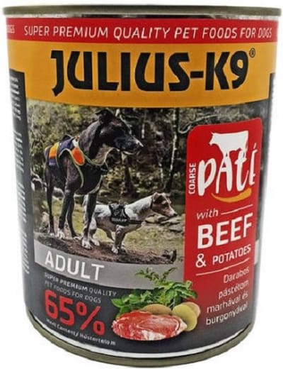 Julius K9 - Natvoer Hond - Paté - Rund & Aardappel - 4 x 800g