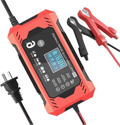 Accu Druppellader - Slimme Lader - Voertuigen Onderhouden - Automatisch Opladen - 12V 6A - Zwart