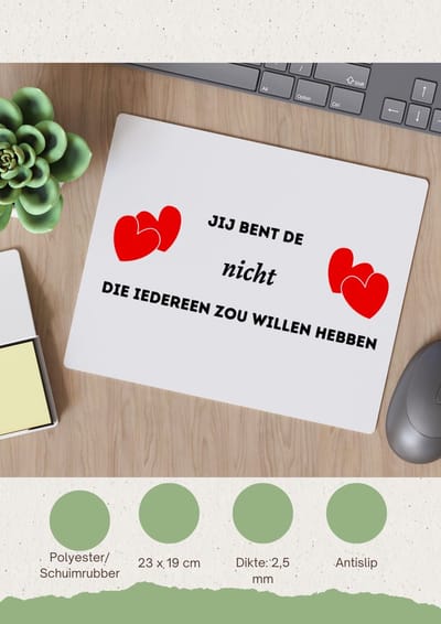 Akyol - jij bent de nicht die iedereen zou willen hebben Muismat - Nicht - geweldige nicht - liefste nicht - verjaardag - cadeau - kado - bedankje - geschenk - 23 bij 19 cm