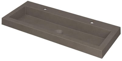 Ink Dock Wastafel Quartz met 2 kraangaten - Quartz beton - 100x40 cm