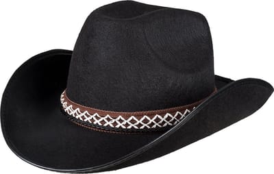 Boland - Hoed kind cowboy Tommy zwart - 55 - Kinderen - Jongens en meisjes - Cowboy - Indiaan