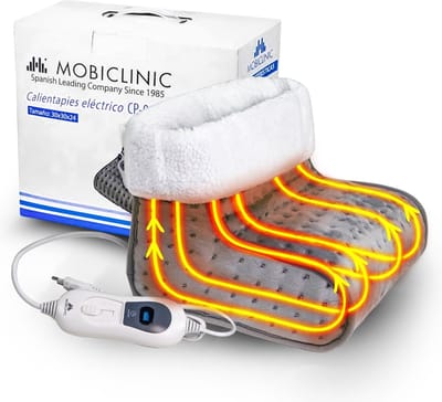 Mobiclinic CP-01 - Elektrische Voetenwarmer - Wol en fleece - 30x30x24 cm - Overhittebeveiliging - Binnenhoes Wasbaar -