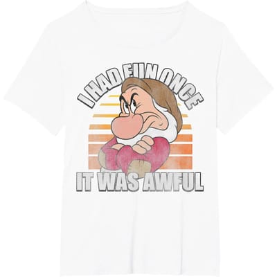 Heet Mode Casual Disney Sneeuwwitje Dombo Ik Had Eens Plezier Het Was Verschrikkelijk T-shirt S-4XL Zomer XL wit