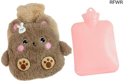 RFWR® 400mL Warmwaterfles met Pluizige Hoes - 2-in-1 Koud en Warm Kompres, Bedwarmer en Voetenwarmer