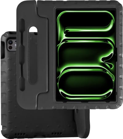 Hoesje Geschikt voor Apple iPad Pro (2024/2025) - 13 inch - Kinderhoes Shockproof Bumper - Kidsproof Case - Tablet Hoes - Kinder Hoes Cover - Zwart