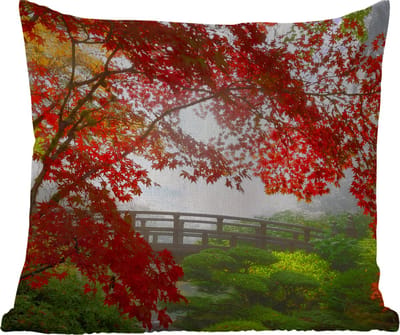 Tuinkussen - Japanse esdoorn - Bomen - Brug - Natuur - Japans - 40x40 cm - Weerbestendig
