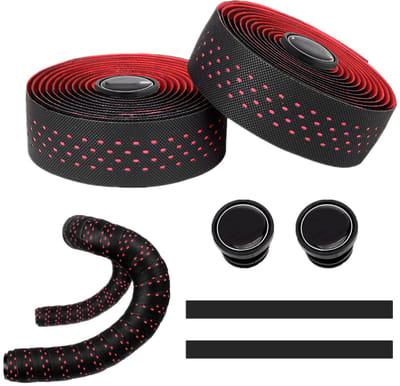 Allecta - Fietsstuurband Set, Antislip EVA Stuurlint voor Racefietsen, Schokbestendig, Rood