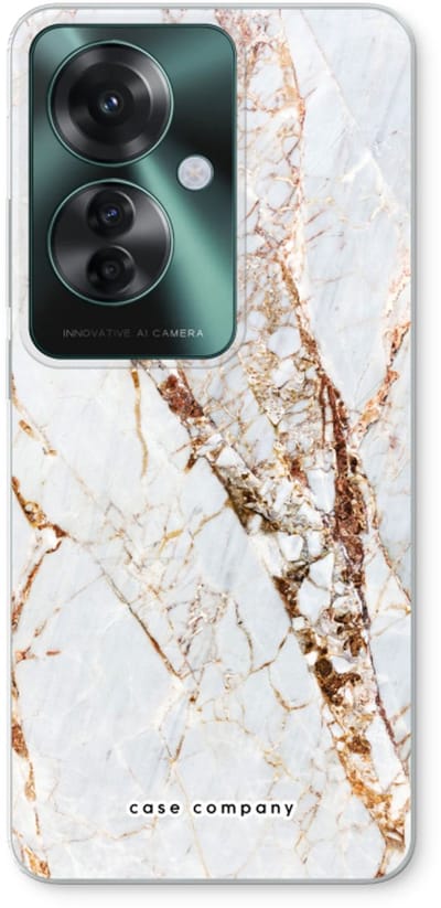 Case Company® - Hoesje geschikt voor Oppo Reno 11 F hoesje - Goud marmer - Soft Cover Telefoonhoesje - Bescherming aan alle Kanten en Schermrand