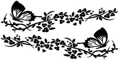 Dailygoods- Autostickers 2 Stuks - Decoratieve Stickers Vlinders/Bloemen - Zelfklevend PVC - 30cm x 11cm - Waterdicht - Lichtgewicht - Autodecoratie