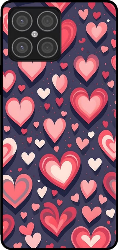 Smartphonica Telefoonhoesje Geschikt voor Huawei Honor X8 4G met Hartjes Opdruk - TPU Backcover Case With Heart Design geschikt voor Huawei Honor X8
