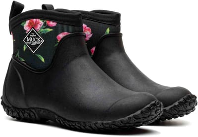 Muck Boot Muckster II Ankelhoog | Zwart/Pioenrozen - Regenlaarzen - Maat 39 -