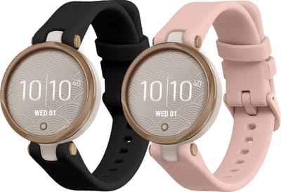 kwmobile 2x horlogebandjes geschikt voor Garmin Lily Sport bandje - Smartwatch bandjes van TPU - Activity tracker horloge band in zwart / oudroze