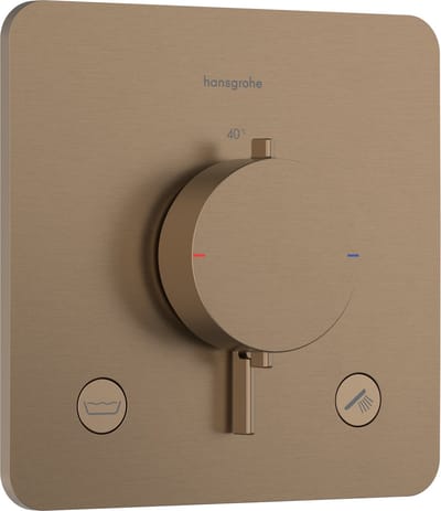 hansgrohe Ecostat Comfort Q - Inbouwthermostaat - 2 functies - Douche thermostaat - Zekerheidscombinatie EN1717 - Brushed Bronze