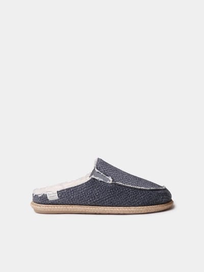 Herenslippers in klompstijl met jutezool | NALEC
