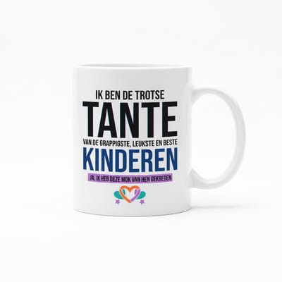 Ik Ben De Trotse Tante Van De Grappigste En Leukste Kinderen – Grappige Familie Quote Koffiemok 330 ml