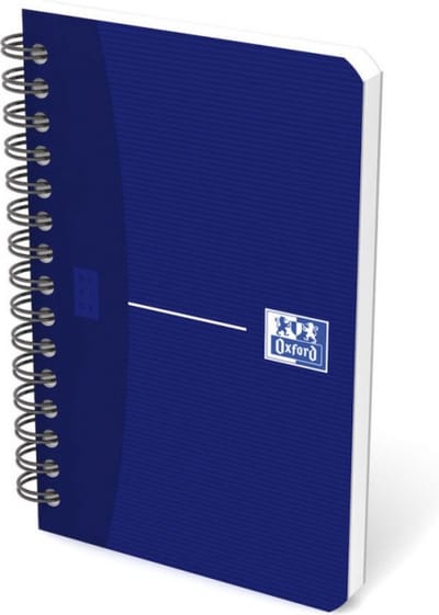 Oxford - OFFICE Essentials - Spiraalblok - 180 bladzijden - 90 pagina - formaat 9 x 14 cm - geruit 5x5mm - Blauw