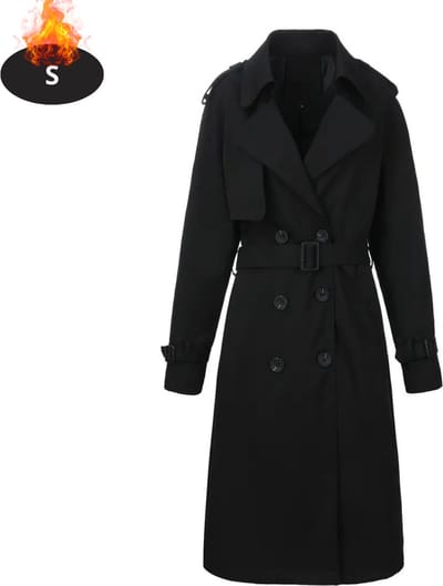 Livano Mantel Dames - Tussenmantel - Jas - Mantelpakje - Trenchcoat - Overjas - Overcoat - Winter - Zwart - S