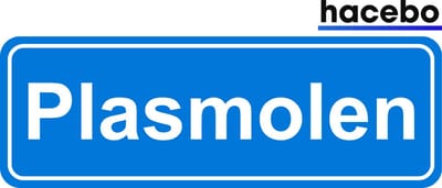 Hacebo - Plaatsnaam Sticker - 29x10 CM - Plasmolen sticker - Verkeersborden sticker - grappige cadeaus - Plasmolen