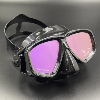 Spiegelkleurige Lens Duikmasker Professionele Duikmaskers Snorkelset Anti-Mist Bril Zwemmen Visserij Trips Zwembad Uitrusting black