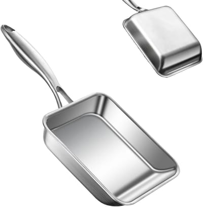 Vierkante Koekenpan - Antiaanbak Pan - Omeletten Bakken - Vierkante Vorm - 19 cm - Zwart
