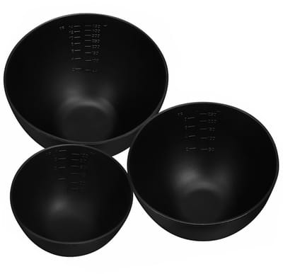 Dailygoody - siliconen masker mengkom - 3 stuks - flexibel en duurzaam - zwart - voedselveilig - perfect voor mixen - geschikt voor vaatwasser