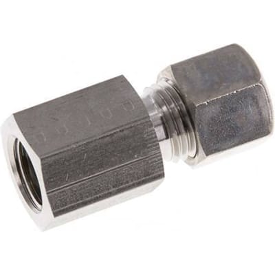 G 1/4'' x 8L RVS Rechte Knelfitting 315 Bar DIN 2353 - FL2S-FO-ST-014G-08-L