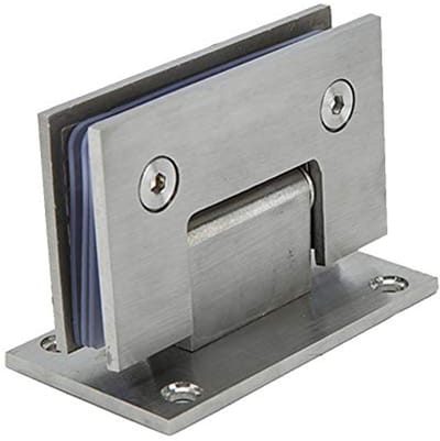Dailygoods- Deurscharnier Roestvrij Staal - 8-12 mm Glas - Badkamerclip - Vitrine/ Kastdeur - 9 x 5 x 5,4 cm - Schokbestendig - Glazen Scharnier