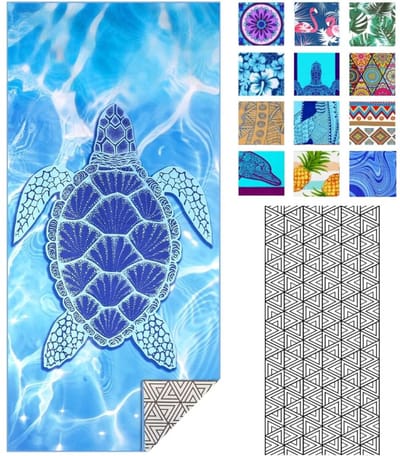 DDStar® Microvezel strandlaken - Microvezel badhanddoek - Microvezel handoek reizen - 180 x 90 CM - Blauw/Wit