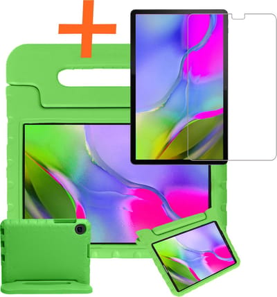 Hoesje - Geschikt voor Samsung Galaxy Tab A 10.1 (2019) - Met Screenprotector - Kinderhoes Shockproof Bumper - Kidsproof Case - Tablet Hoes - Kinder Hoes Cover - Groen