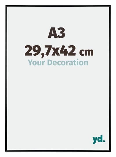 Your Decoration - Fotolijst A3 29,7x42 cm - Aluminium - Zwart Hoogglans - Kent