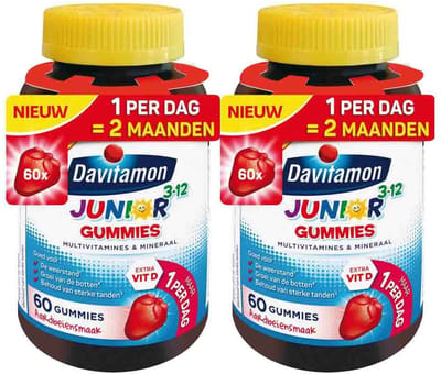 Davitamon Junior Gummies 3-12 jaar - 2 x 60 gummies - Voordeelverpakking