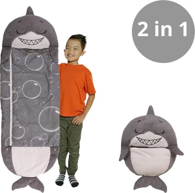Slaapzak - Slaapzak kinderen - Kinderslaapzak - Slaapzak kind - Slaapzak junior - 2 in 1 Kussen en Slaapzak - Haai - Tot 5 jaar - Multifunctioneel - 110x50cm - Maat S
