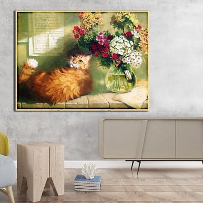 Diamant schilderij borduurwerk kat foto van strass kruissteek volledige ronde Diamond Home Decor 20X30CM beige