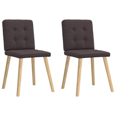 vidaXL Eetkamerstoelen 2 st stof donkerbruin