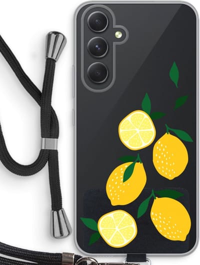 Case Company® - Hoesje met koord geschikt voor Samsung Galaxy A54 hoesje met Koord - You're my lemon - Telefoonhoesje met Zwart Koord - Bescherming aan alle Kanten en Over de Schermrand