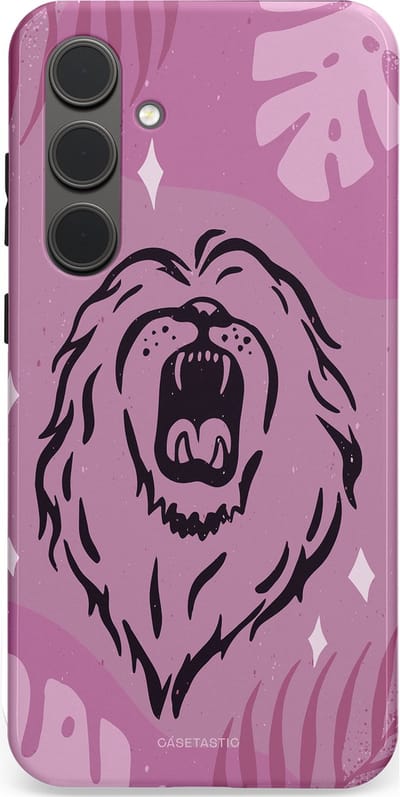 Casetastic hoesje geschikt voor Samsung Galaxy S24 Plus - Dubbellaagse bescherming - Trots en vurig - Fashion Case - Lila Lichtroze Donkergrijs