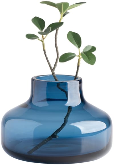 & Tagus Effen kleur ronde kunst glazen vaas voor bloemen - 10 cm hoge unieke bloemenvaas, heldere handgemaakte flesvaas voor moderne woondecoratie, knopvaas als decoratief plankdecor of