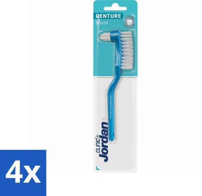 4 x Jordan - Clinic - Tandenborstel Kunstgebit - Denture - Kunstgebit Tandenborstel - Tandenborstel Kunstgebit - Kunstgebit Reinigen - Tandenborstel Voor Kunstgebit - Mondhygiëne Kunstgebit
