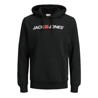 Jack & Jones Trui met capuchon - JJECORP OLD LOGO HOODED JUMPER NOOS - S tot XXL - voor Mannen - zwart