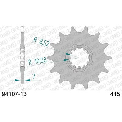 Stalen motortandwiel voor Afam 415 13 dents