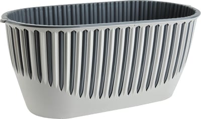2 Stuks Piano bloembakken crème antraciet 4.5L vensterbank plantenbak 32x15cm winterhard