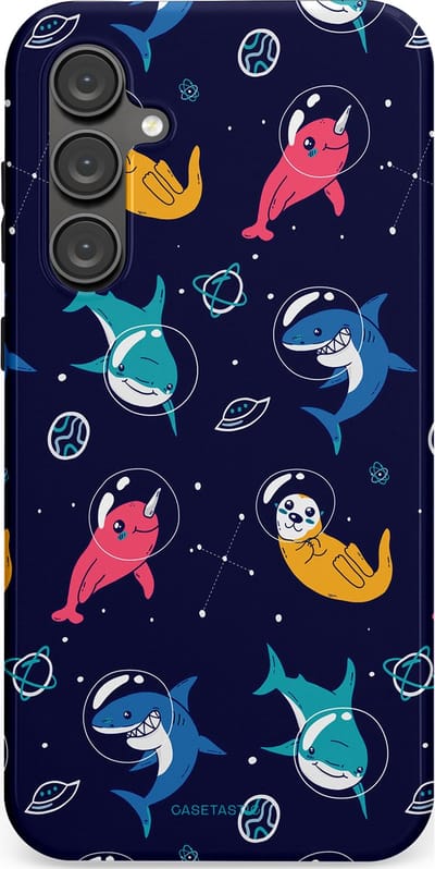 Casetastic Hoesje Geschikt voor Samsung S23 FE - Stijlvolle Beschermende Duo-layer Case - Ruimte Oceaan Blauw