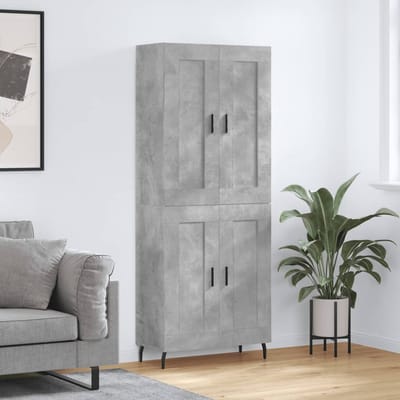 vidaXL - Hoge - kast - 69,5x34x180 - cm - bewerkt - hout - betongrijs