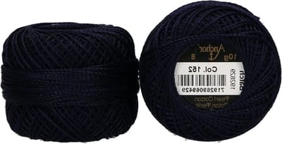 Anchor 4591008-00152 borduurgaren, 100% katoen, blauwzwart, dikte 8, 82m, 16 gram