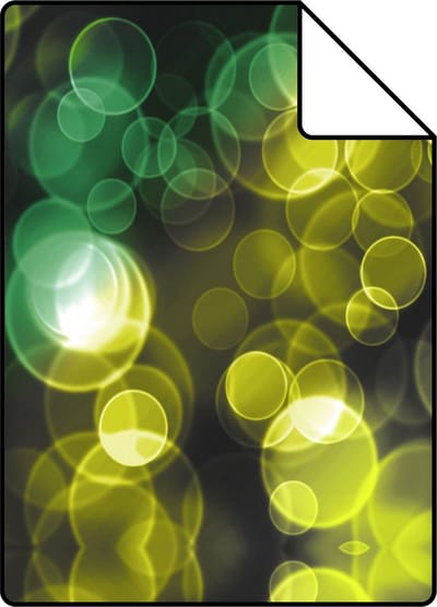 Proefstaal Origin Wallcoverings behang kaleidoskoop-motief geel en groen - 26,5 x 21 cm - 337201-S